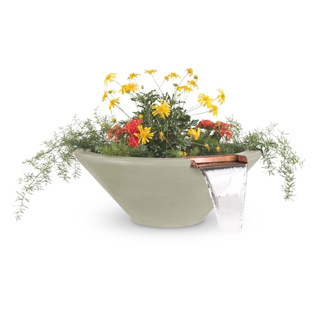 The Outdoor Plus 36 Round Cazo Planter & Water Bowl - GFRC Concrete - Ash - OPT-36RPW-ASH